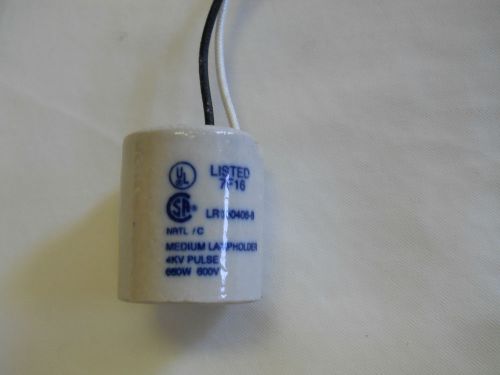 Lot of two medium base light socket 4kv pulse 660w 600v 9&#034; in leads for sale