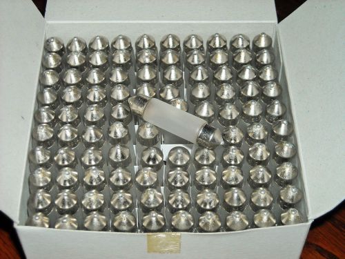 Box of 100 THHC T-3 1/4 Xelogen Festoon Lamp Frosted #FT1205XF 12V 5W LDL5XF