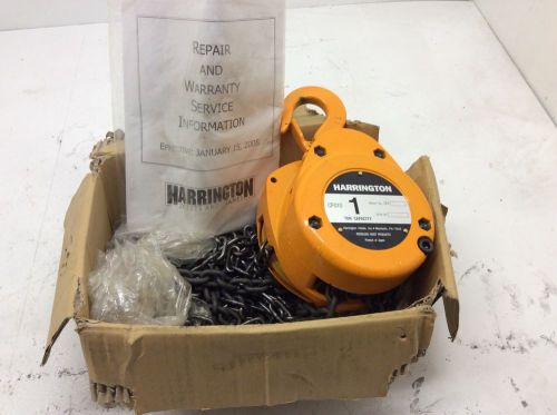 Harrington CF Hand Chain Hoist, Hook Mount, 1 Ton Capacity, 10&#039; Lift