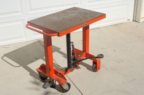 Lee presto mobile hydraulic manual post lift table 500# machine shop die tool for sale