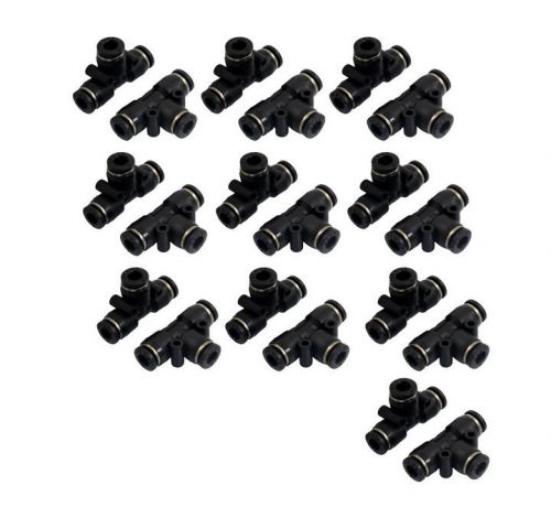 10 Pcs Pneumatic 6mm to 6mm Push In Connector Tee Shaped Quick Fittings