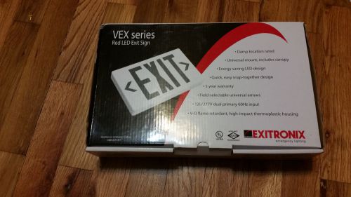 4 vex vex-u-bp-wb-bl black exit signs