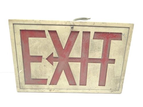 Vintage used unusual industrial arrowed exit sign directional light box parts for sale