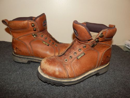 IRON AGE Steel Toe Work Boots Mens Size 7M Brown Scuffs /Scrapes Gore/Tex