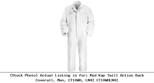 Red kap twill action back coverall, men, ct10wh, ln42 ct10whln42 for sale