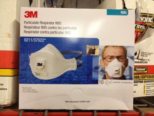 3M 9211 N95 Respirator w/valve-10 in a box