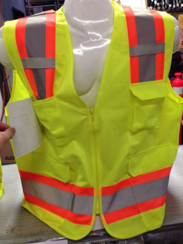 Medium Lime ANSI CLASS 2  Bordered Reflective Tape/  High Visibility Safety Vest