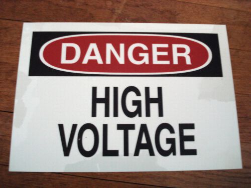 DANGER High Voltage - GLOW-IN-THE-DARK- Self-Adhesive Safety Sign - 7 x 10 in