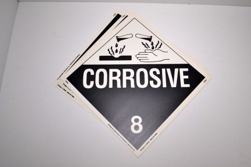 NEW Lot of 5 DOT truck placard Corrosive material sign