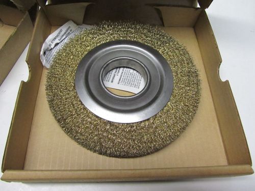 Felton power brushes m1207-33 7&#034; x 7/8&#034; x 2&#034; arbor hole .0118&#034; steel wire gold for sale
