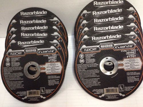 Flexovit razorblade long life 6&#034; x .045&#034; x 7/8&#034;type 1 cutoff wheel-10 pack for sale