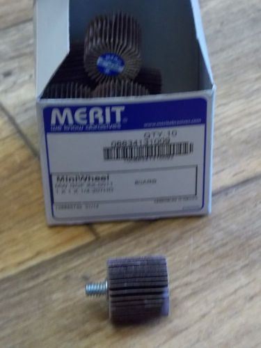 10 Merit Abrasive Mini Flap Wheels 1 X 1 X 1/4-20 80ARB 08834131009 New