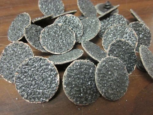25pc 1&#034; 24 GRIT ROLOC COOKIE DISCS SILICON CARBIDE SANDING DISC ROLL LOCK TYPE R