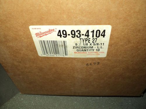 Milwaukee  49-93-4104 grinding disc  9&#034; x 1/8&#034; x 5/8-11 arbor for sale