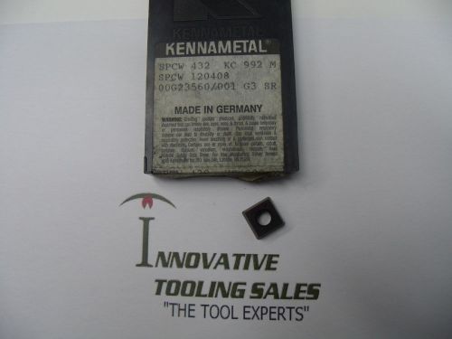 Spcw 432 carbide insert grade kc992m kennametal brand 10 pcs for sale