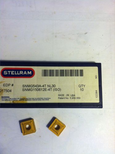 STELLRAM EDP #017504, SNMG 543A-4T GRADE NL-30 CARBIDE INSERTS