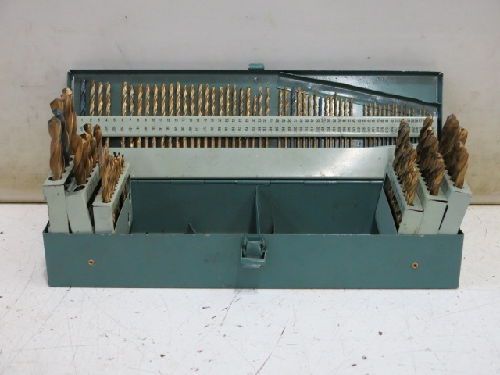100 piece mixed hss tin coated drills, .041&#034;-1/2&#034; for sale