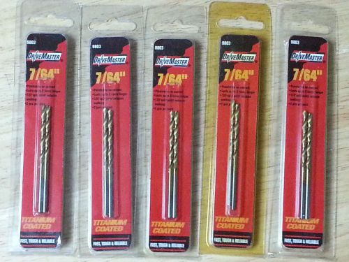New drive master  drill bit titanium coated 7/64 no.9803 lot of 5 for sale