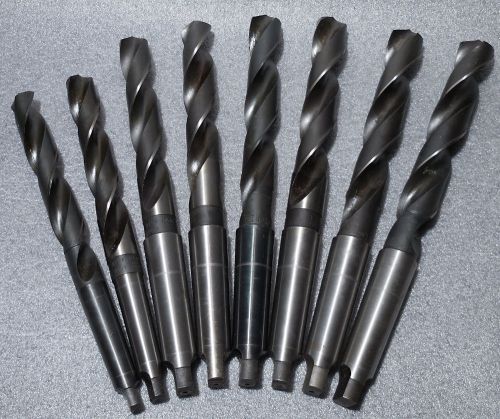 *mint chicago morse taper 8pc high speed twist drill set 1 1/32&#034; to 1 7/32&#034; for sale