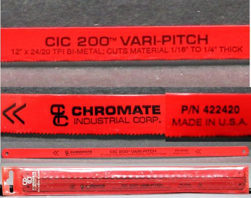 CHROMATE 12&#034; X 24/20 TPI Bi-Metal Hacksaw Blade 10-Pack Made in USA New