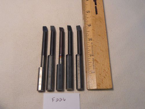 5 USED SOLID CARBIDE BORING BARS. 3/8&#034; SHANK. MICRO 100 STYLE. B-320 (F226}
