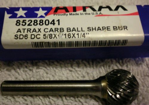Atrax Carbide Burr (SD-6) Ball Shape 5/8&#034; x 9/16&#034; x 1/4&#034;