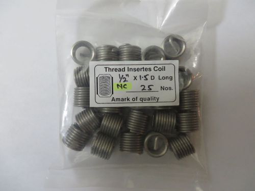 1/2&#034; - 13 x 1.5d thread inserts helicoil type (25 qty) for sale