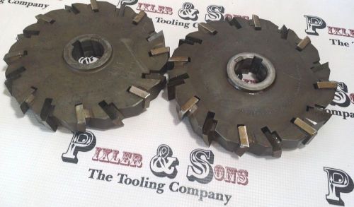 Pair of goddard 8&#034; x 1-1/4&#034; hss insert staggered tooth milling cutter (s) for sale