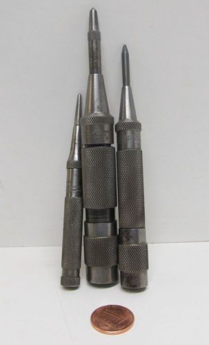 STARRETT  BROWN &amp; SHARPE AUTOMATIC CENTER PUNCHES LOT OF 3