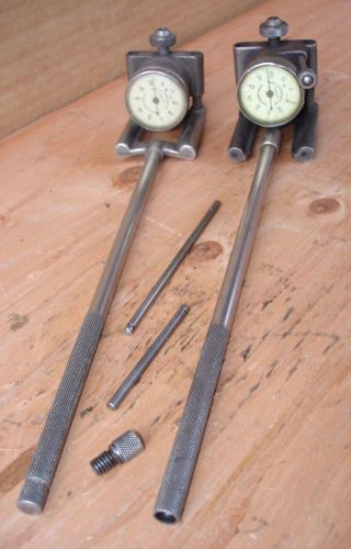 2 STARRETT OLD STYLE CYLINDER BORE GAGE GAUGES DIAL INDICATORS MACHINIST TOOLS