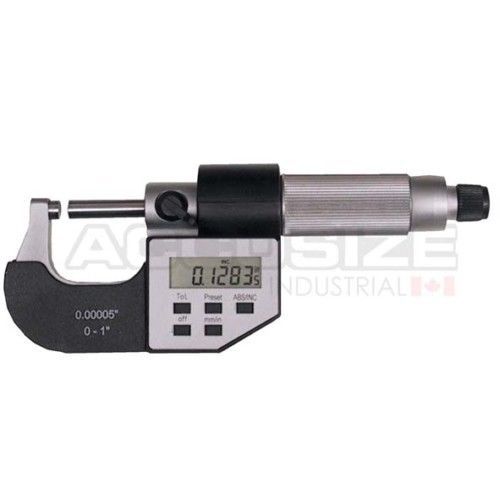 0-1&#034; x 0.00005&#034; Digital Outside Micrometer, 5 Key in Fitted Case, #AC20-1022
