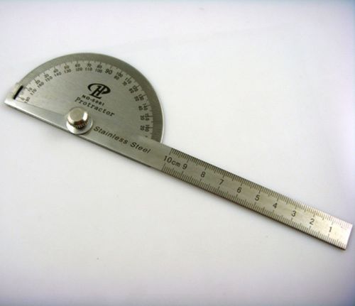 New Stainless Steel 10 cm Ruler With Protractor Tool