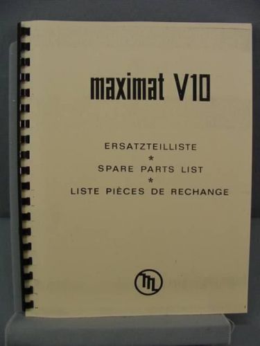 EMCO Maximat V10 Spare Parts Manual