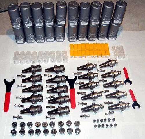 74 pcs. bhp cnc tooling cat40 er 16 &amp; er 32 cnc collet chucks kit for haas/fadal for sale