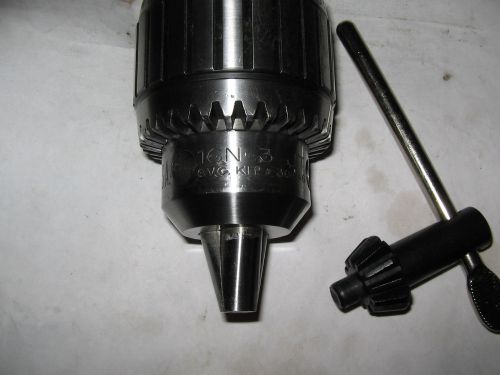 Jacobs # 16n super drill chuck/key, mt2 arbor, jt3 mount, 1/8&#034;-5/8&#034; capacity,@ for sale