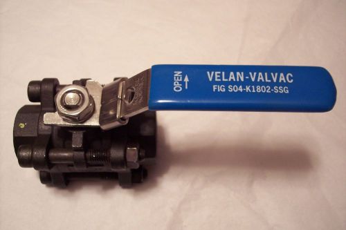 Velan-Valvac 3 Piece Ball Valve Fig S04-K1802-SSG 3/4&#034; 1000 WOG WCB