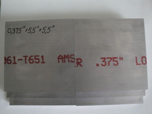 6 pcs - 0.375 x 5.5 x 5.5 6061 T651 Aluminum Kaiser Plate