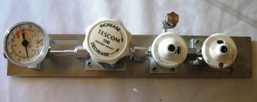 1/4&#034; High Purity Gas Stick PN SN2,Tescom 100 Regulator, Gauge, 2 Valves, Mounted