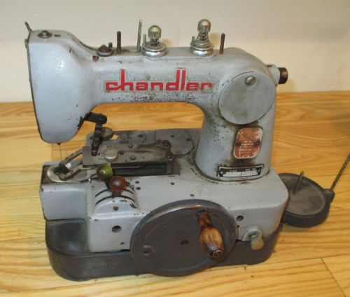 Chandler 471 button sewing machine, hand crank sewer, works great, extra needles for sale