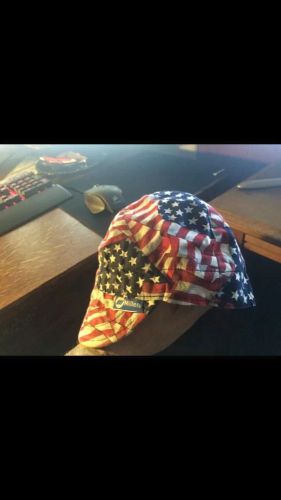 Miller American flag patriotic welding cap hat Lincoln 7 3/8