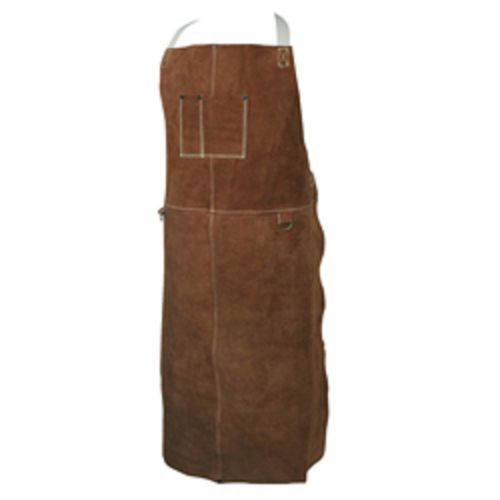 36&#034; welding bib apron welders safety protection cow hide leather w/ pockets for sale