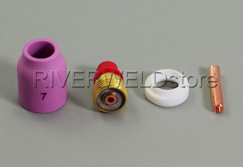 Tig gas lens kit 3/32&#034; 45v44 13n23 wp sr 9,20 tig welding torch consumables 4pk for sale