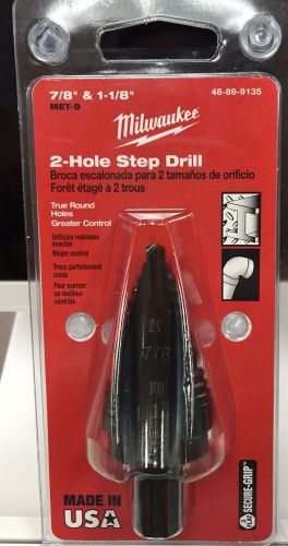 Milwaukee 48-89-9135 Step Drill Bit, 2 Hole, 7/8 in. to 1-1/8 in. Cobra USA MADE