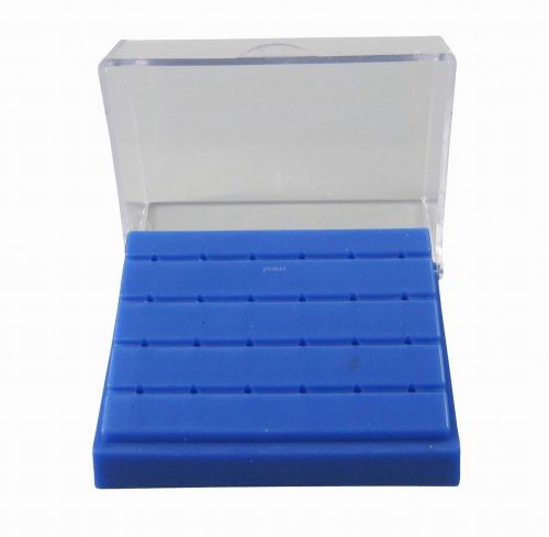 10Pcs New selling Dental Plastic Burs Holder Block Case 24 holes Blue
