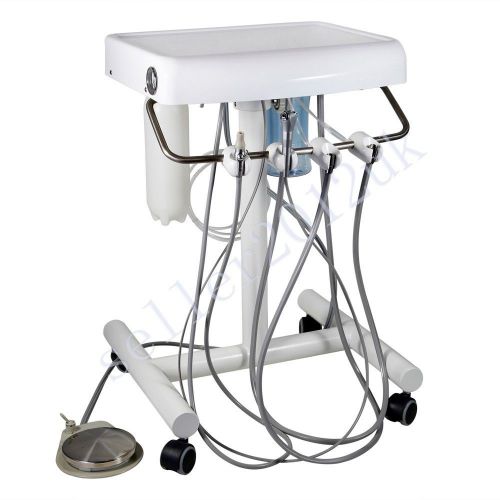 Dental delivery mobile cart portable standard unit w/ syringe saliva ejector for sale