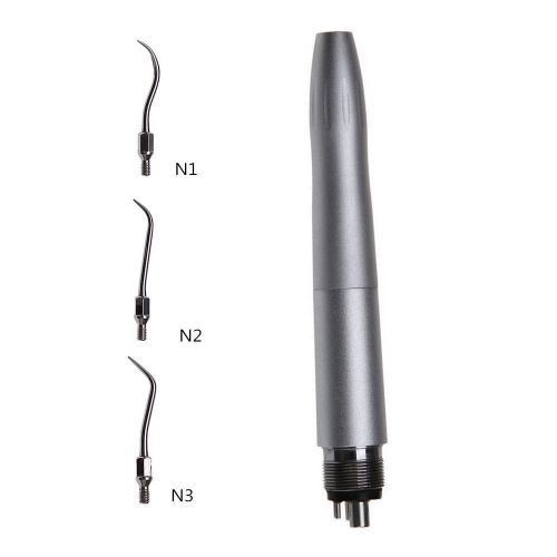 NSK Style Dental Air Ultrasonic Scaler Handpiece 4 Hole  with 3 Tips N1 N2 N3