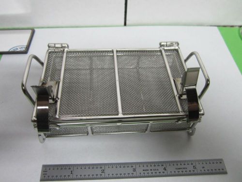 STAINLESS STEEL MESH CONTAINER FOR CLEANING LASER OPTICS VERY NICE BIN#L2-SQ