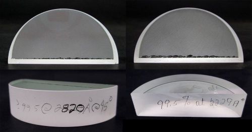 Lot of 4 Half-Round Laser Optic Mirrors Reflectors 2&#034; Diameter