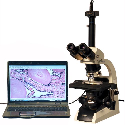 40X-2500X Infinity Plan Trinocular Biological Microscope w 10MP Digital Camera