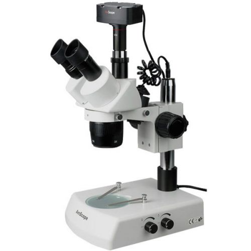 Super Widefield Stereo Microscope 20X-40X + 1.3MP Camera